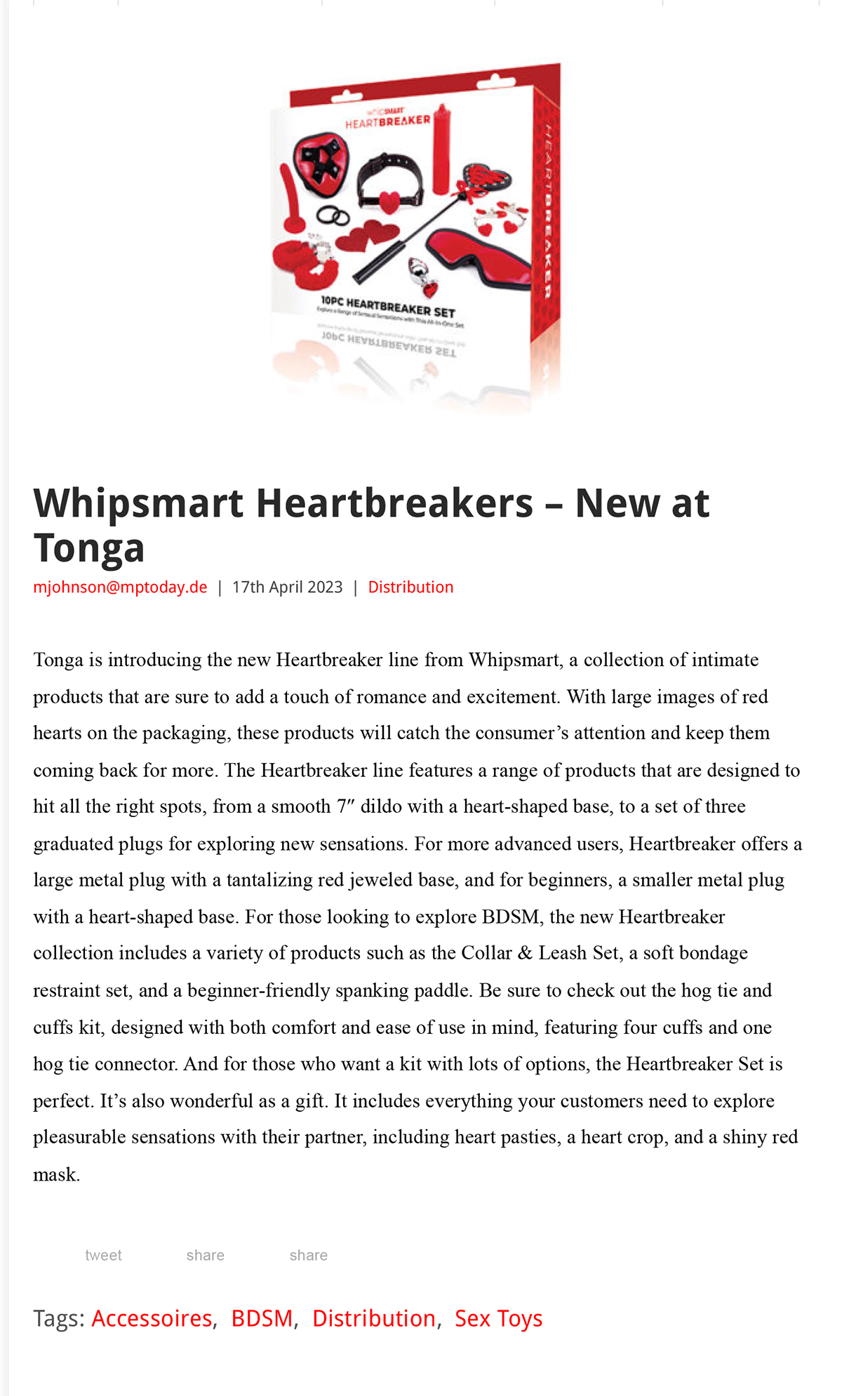 2023-05 EAN Online - Whipsmart Heartbreakers